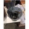 Image 2 : 2 GALVANIZED PAILS AND WOODEN EXPLOSIVES CRATE WITH LICENCE PLATES, MAIL BOX AND SHOP SUPPLIES