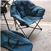 Image 3 : BLUE OVERSIZED TUB FOLDING ARMCHAIR WITH CARRY BAG