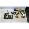 Image 1 : LOT OF DEWALT CORDLESS 20V TOOLS AS FOUND WITH 2 CHARGERS NO BATTERIES