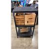 Image 2 : 3 TIER METAL SHELF AND 3 WOODEN CRATES