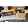 Image 1 : BOX OF ELECTRICAL OUTLETS, SWITCHES, COVER PLATES AND MORE  WITH CHROME VANITY LIGHT