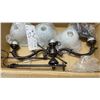 Image 3 : AS NEW FROSTED GLASS RUBBERIZED BRONZE WITH AMBER GLASS HANGING LIGHT