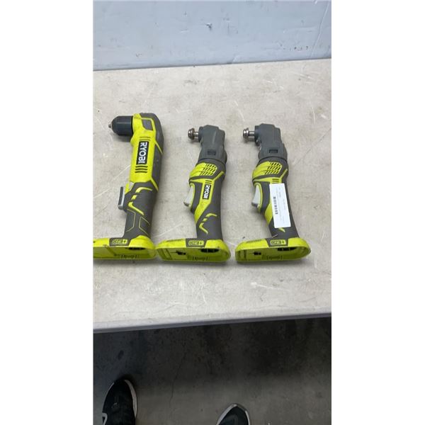 3 RYOBI CORDLESS TOOLS NO BATTERIES OR CHARGER