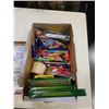 Image 2 : BOX OF PENCIL CRAYONS ART SUPPLIES, PENS