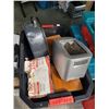 Image 2 : TOTE OF KITCHEN ITMES, APPLIANCES, BREAD MAKER, COFFEE MAKER, TOASTER, CUTTING BOARDS