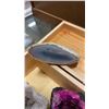 Image 2 : WOOD CASE WITH SEMI PRECIOUS STONES, GEODES