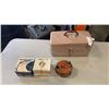 Image 1 : 3 VINTAGE FISHING REELS AND TACKLEBOX WITH CONTENTS