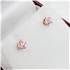 Image 2 : 14KT. YELLOW GOLD PINK CZ STAR EARRINGS, RETAIL $150.00