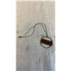 Image 1 : VINTAGE .925 STERLING SILVER NECKLACE WITH WOOD PENDANT