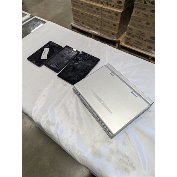 3 TABLETS AND POLAROID LAPTOP AS FOUND