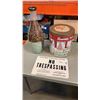 Image 1 : DECORATIVE VASE, CAMPBELLS COLLECTIBLE TIN AND NO TRESPASSING SIGN
