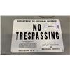 Image 2 : DECORATIVE VASE, CAMPBELLS COLLECTIBLE TIN AND NO TRESPASSING SIGN