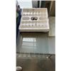 Image 10 : TRAY OF M&M COLLECTIBLES, GLASS CHESS SET, BBQ UTENSIL SET