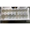 Image 13 : TRAY OF M&M COLLECTIBLES, GLASS CHESS SET, BBQ UTENSIL SET