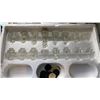 Image 14 : TRAY OF M&M COLLECTIBLES, GLASS CHESS SET, BBQ UTENSIL SET