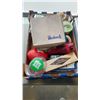 Image 2 : TRAY OF M&M COLLECTIBLES, GLASS CHESS SET, BBQ UTENSIL SET
