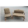 Image 1 : WOOD FRAMED LOVESEAT AND ACCENT CHAIR