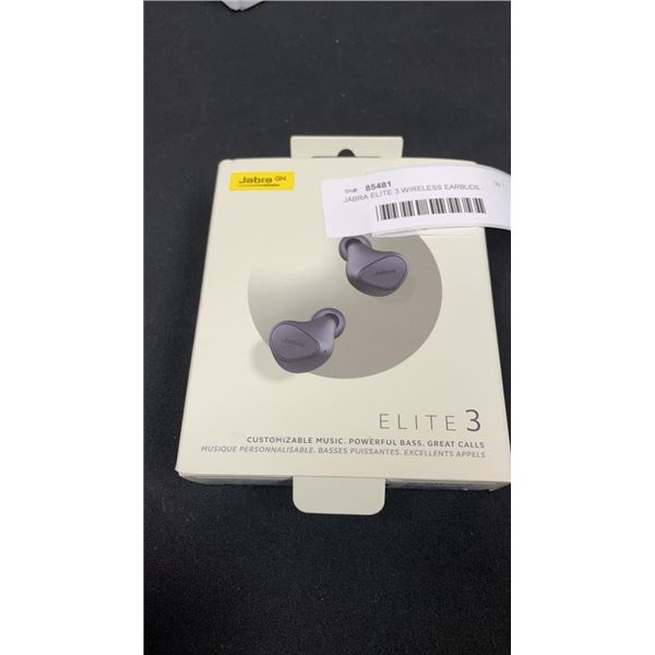 JABRA ELITE 3 WIRELESS EARBUDS - TESTED WORKING, RETAIL $99