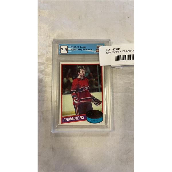 1980 TOPPS #230 LARRY ROBINSON CARD GRADED 7.5