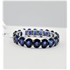 Image 1 : STERLING SILVER NATURAL SAPPHIRE ETERNITY BAND, 21 SAPPHIRE (5.46CTS), W/A $890.00, SIZE 8.5