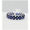 Image 2 : STERLING SILVER NATURAL SAPPHIRE ETERNITY BAND, 21 SAPPHIRE (5.46CTS), W/A $890.00, SIZE 8.5