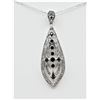 Image 1 : STERLING SILVER BLACK & WHITE DIAMOND PENDANT WITH STERLING CHAIN, 94 DIAMONDS (0.45CTS), W/A $995.0
