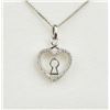 Image 1 : STERLING SILVER DIAMOND HEART & KEYHOLD PENDANT WITH STERLING CHAIN, 42 DIAMONDS (0.06CTS), W/A $131