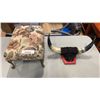 Image 1 : METAL LEG FOOTSTOOL AND MOUNTED HORNS