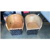 Image 1 : 2 HIDE AND WOOD STUDDED CHAIRS