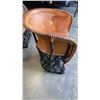 Image 8 : 2 HIDE AND WOOD STUDDED CHAIRS