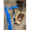 Image 2 : LOT OF MODEL PLANE PARTS 56" WINGSPAN AND 42" FUSILAGE WITH TRANSMITTER, CHARGER  AND MORE