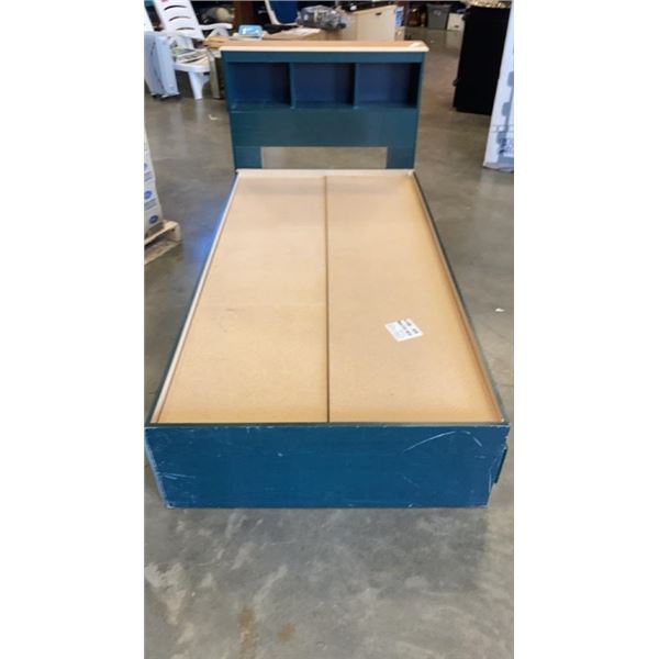 SINGLE SIZE BED FRAME WITH STORAGE DRAWERS AND HEADBOARD