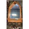 Image 1 : OAK FRAMED MIRROR AND DECORATIVE METAL 52" CANDLE STAND