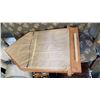 Image 2 : OAK FRAMED MIRROR AND DECORATIVE METAL 52" CANDLE STAND