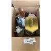 Image 2 : 2 BOXES OF VASES, FIGURES, ELEPHANTS, GLASS CARRIAGE CLOCK, DOLL