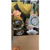 Image 8 : 2 BOXES OF VASES, FIGURES, ELEPHANTS, GLASS CARRIAGE CLOCK, DOLL