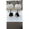 Image 1 : PAIR TABLE LAMPS WITH GLASS SHADES