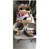 Image 1 : 2 BASKETS AND BOX OF KIDS TOYS, TRAIN
