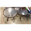 Image 1 : 2 ROUND GLASSTOP PATIO ENDTABLES
