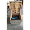 Image 2 : WOOD STORAGE BOX WITH CONTENTS