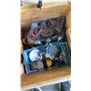 Image 3 : WOOD STORAGE BOX WITH CONTENTS