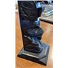 Image 3 : HAIDA TOTEM POLE CARVING BY RUFUS MOODY - SIGNED ON BOTTOM, ARGILLITE TOTEM 8 1/2 INCHES TALL, REPLA