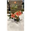 Image 1 : DARK GREEN, PINK, AND RED VINTAGE JADE BONSAI TREE