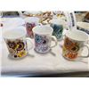 Image 2 : 6 PIECE MID CENTURY ELIZABETHAN MUG SET CHELSEA PATTERN 1-6 AND HAND PAINTED TEAPOT, CREAM AND SUGAR