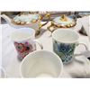 Image 3 : 6 PIECE MID CENTURY ELIZABETHAN MUG SET CHELSEA PATTERN 1-6 AND HAND PAINTED TEAPOT, CREAM AND SUGAR