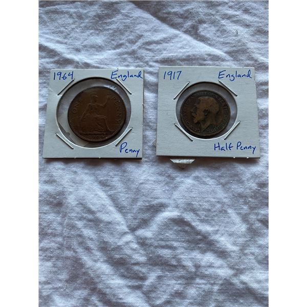 England penny and half penny
