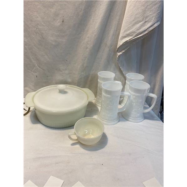 Collectibles glassware fire king, corex etc