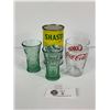 Image 1 : Lot of 3 Vintage Coca Cola Glasses and a Shasta Pop Can