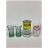 Image 2 : Lot of 3 Vintage Coca Cola Glasses and a Shasta Pop Can
