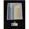 Image 1 : Lot of 10 Canadian $5 Bank Notes Au/UNC